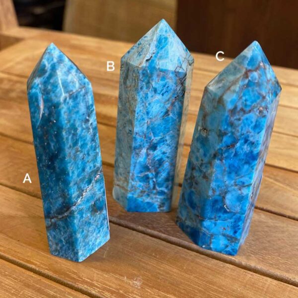 group of apatite polished crystals