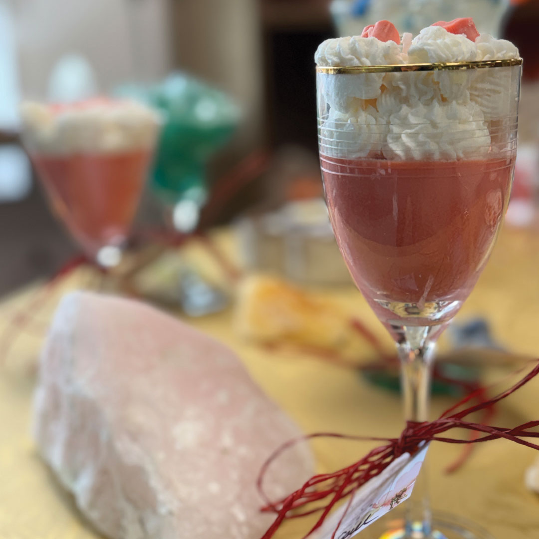 candle in upcycled wine glass
